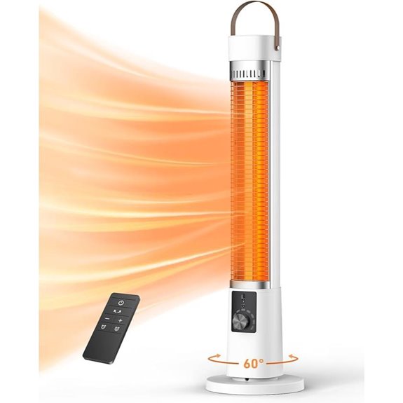 Outdoor Infrared Electric Patio Heater with Oscillation