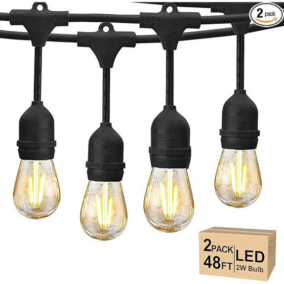 Svater 96 FT Outdoor String Lights with LED Bulbs