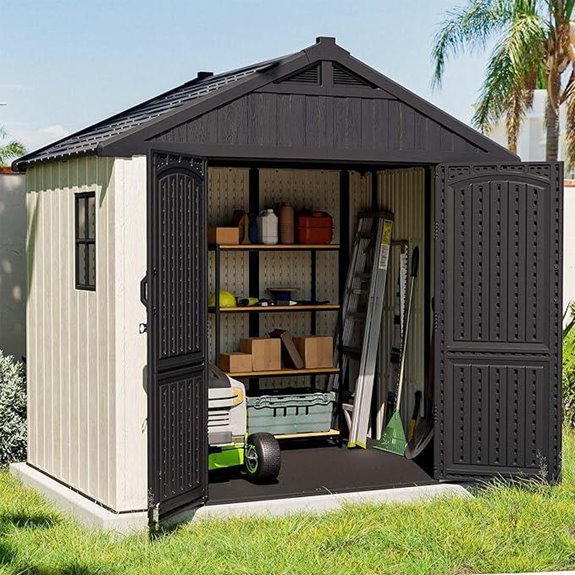 outdoor plastic storage shed