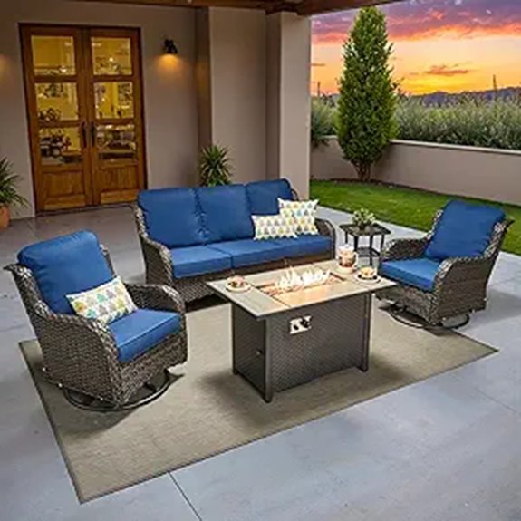 ovios 5-Piece Outdoor Wicker Furniture Set