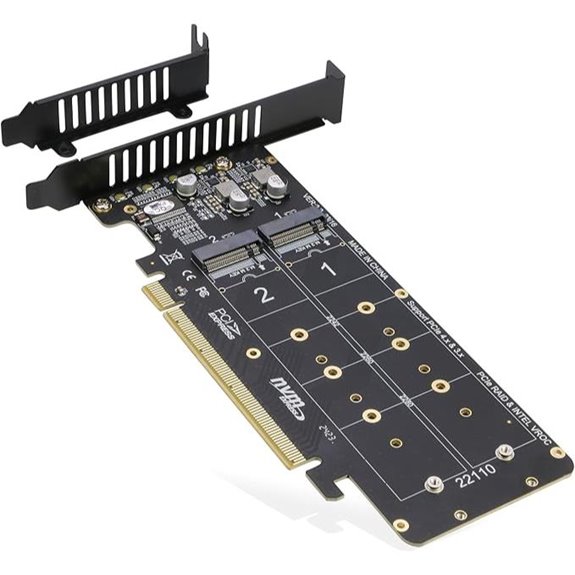 RIITOP PCIe 4.0 x16 to 4 NVMe SSD Adapter