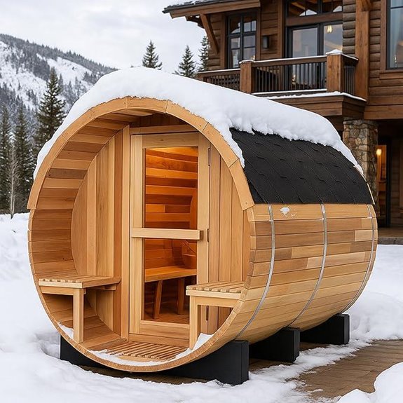 Custom Outdoor Barrel Sauna with Custom Options