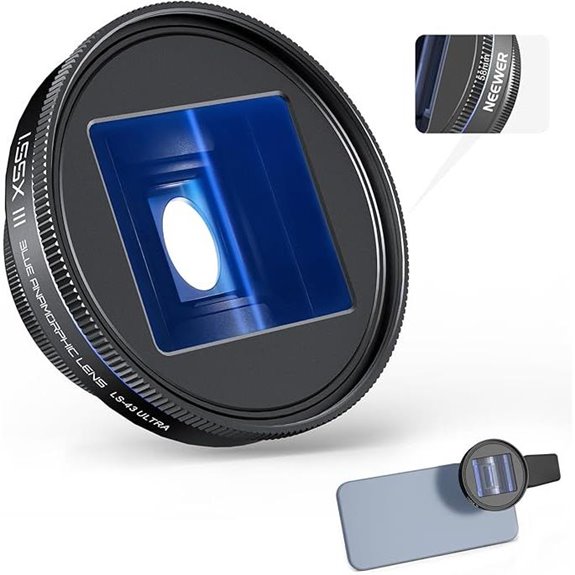 NEEWER 1.55x Blue Anamorphic Lens for Phones