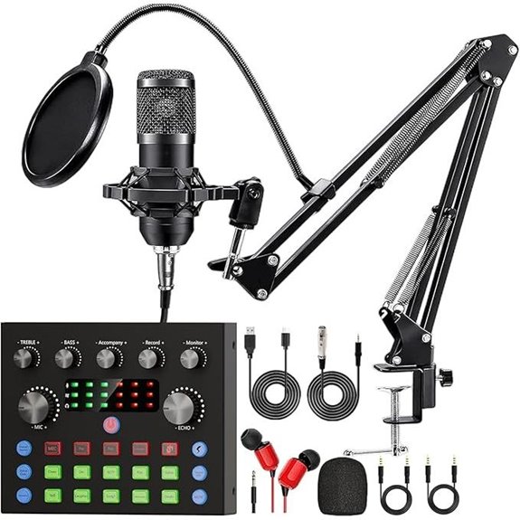Podcast Equipment Bundle with Microphone and Sound Card