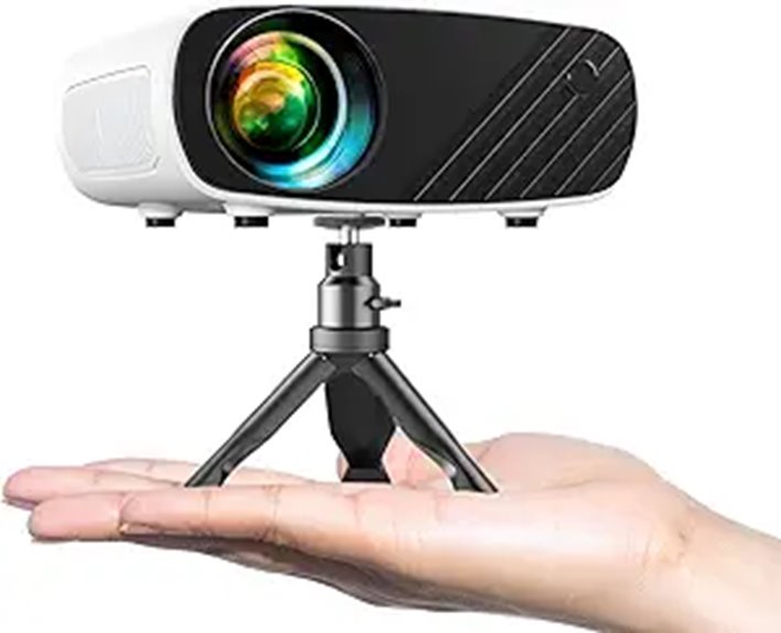 ELEPHAS 2024 Portable 1080P Mini Projector with Tripod