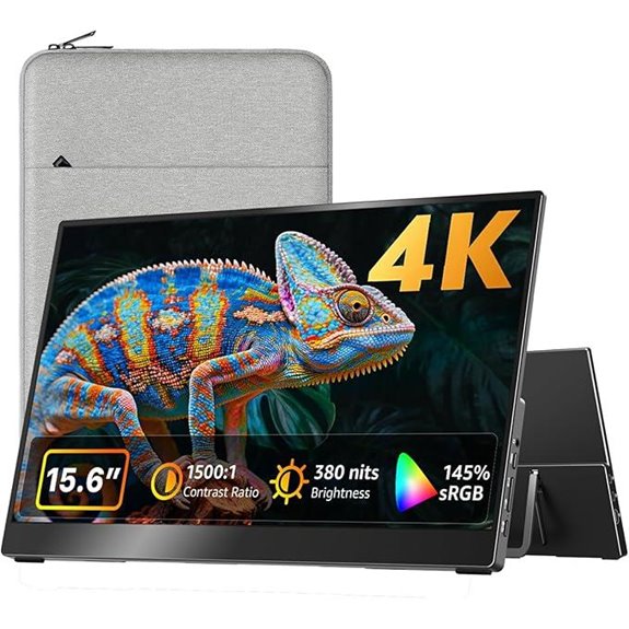 Portable 15.6 4K UHD Travel Monitor with Speakers