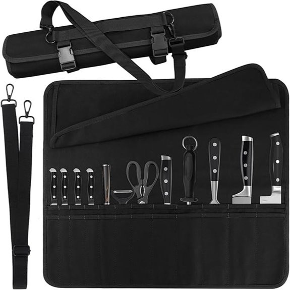 Chef Knife Roll with 24 Slots Portable Canvas Storage