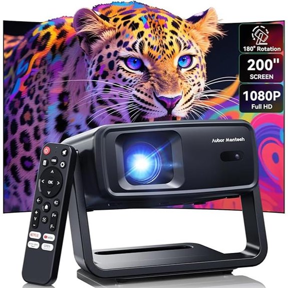 Wireless 4K Portable Projector with Bluetooth and Keystone