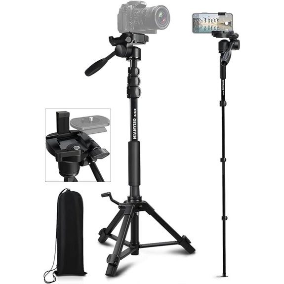 Portable 69-Inch Tripod for Phones and Cameras