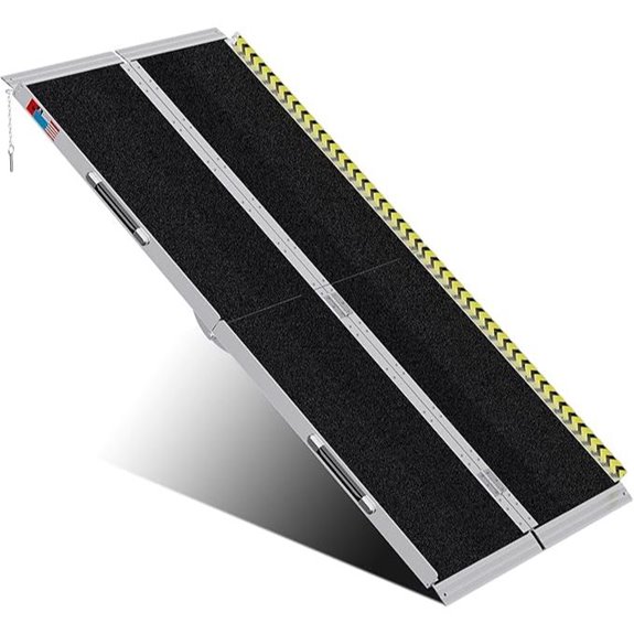 Portable 6ft Aluminum Wheelchair Ramp with Transition Plates