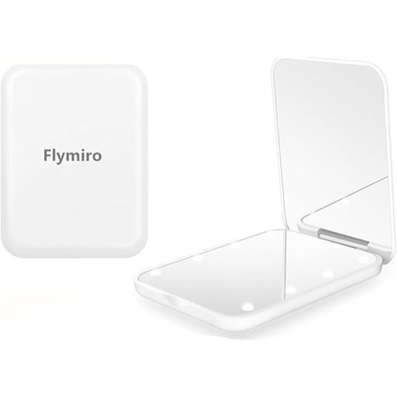Mini Foldable Lighted Compact Mirror with 1x/3x Magnification