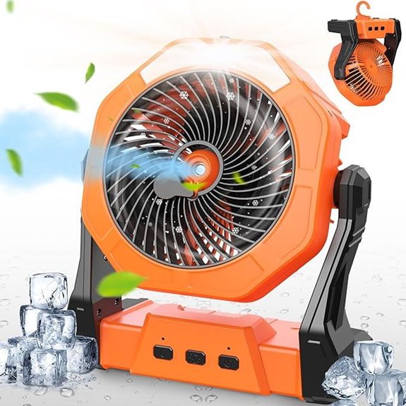 Ausic Portable Misting Camping Fan with LED Light