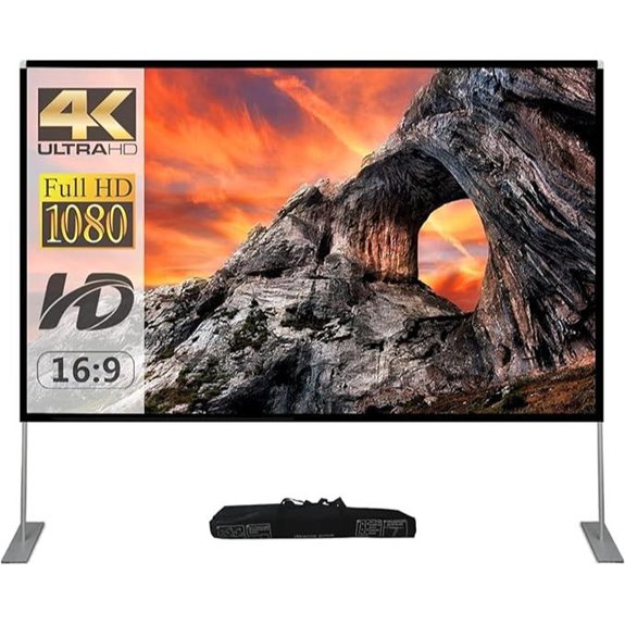 Portable 100-Inch Outdoor Projector Screen with Stand