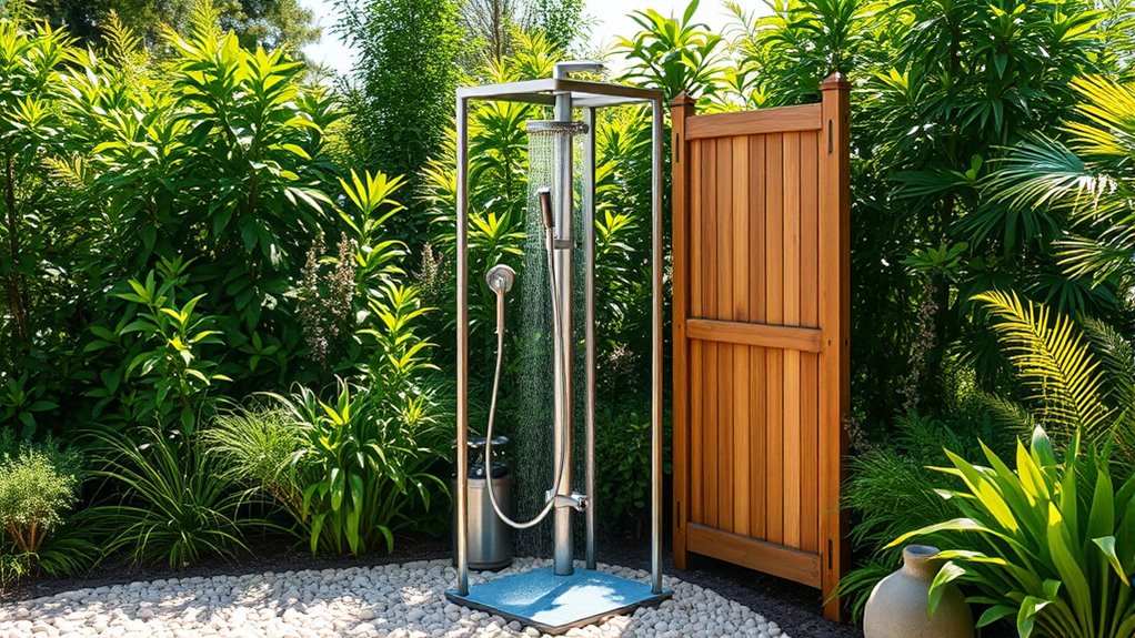portable outdoor shower features