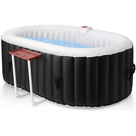 Edostory Inflatable Portable Oval Hot Tub for 2