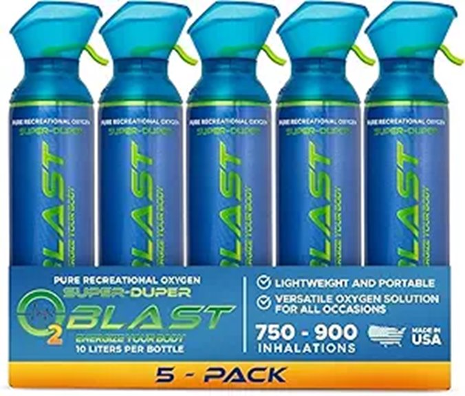 O2 Blast Portable Oxygen Can 5-Pack