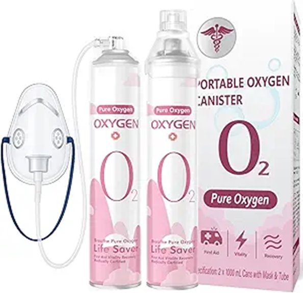 Portable Oxygen Canister with Mask & Tube