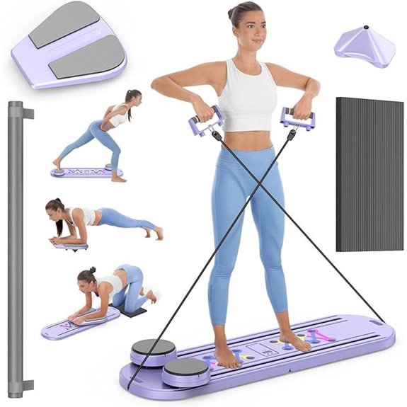 Rayspace Foldable Pilates Reformer with Resistance Bands