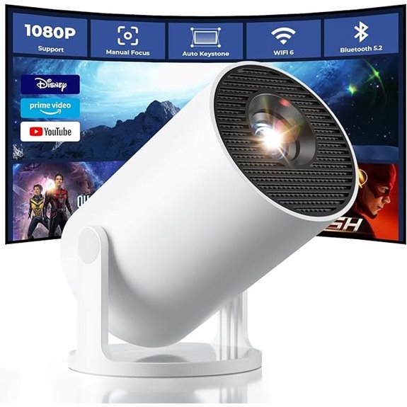 CLOKOWE Mini WiFi & Bluetooth Projector with Apps
