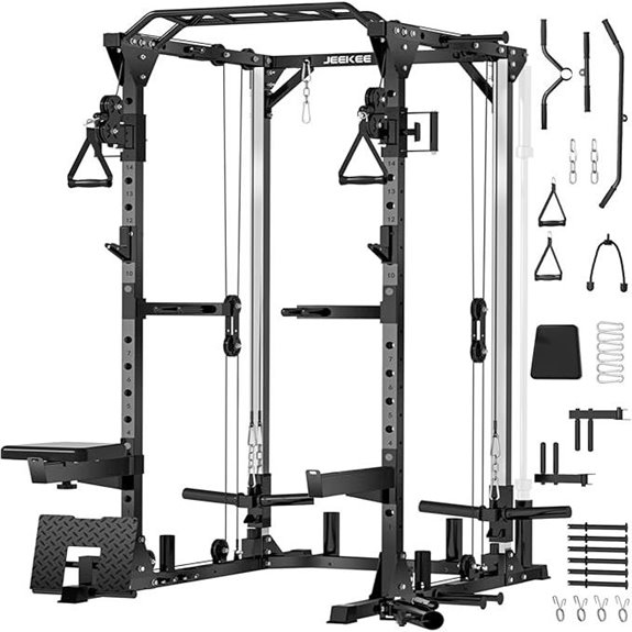 JEEKEE Power Cage with Attachments and Crossover System