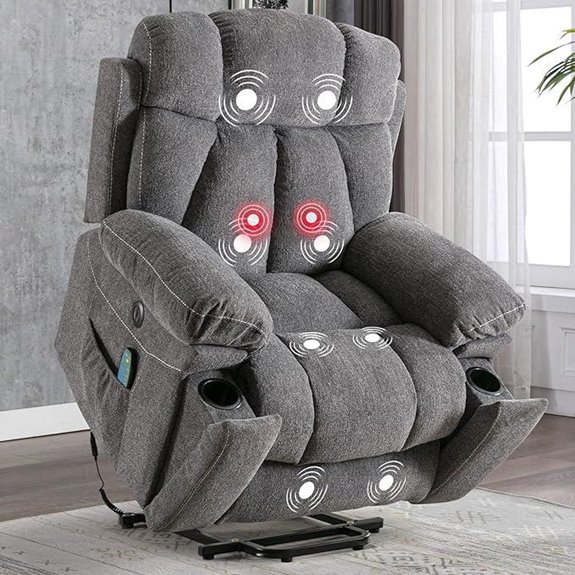 CANMOV Large Power Recliner with Massage & Heat