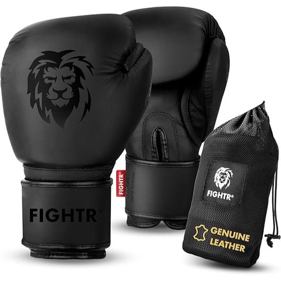 FIGHTR Pro Leather Boxing Gloves with Carry Bag