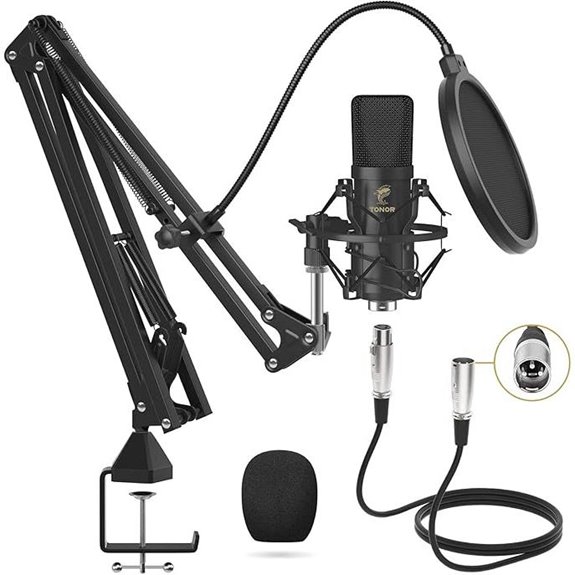 TONOR XLR Condenser Microphone Kit with Boom Arm