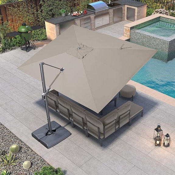 PURPLE LEAF 9' x 11.5' Patio Cantilever Umbrella