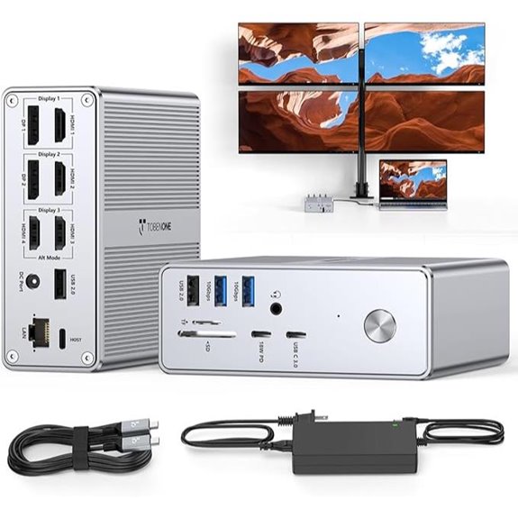 TobenONE Quad HDMI Docking Station with 120W Charger