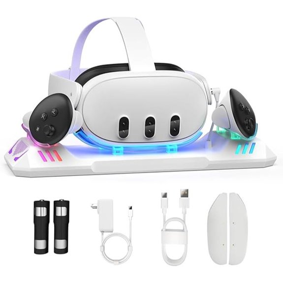 Meta Quest 3 Charging Dock with Batteries and Cables