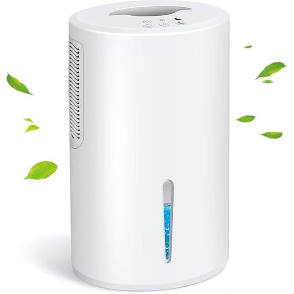 Dehumidifier with Water Tank Quiet Auto Shut-off White