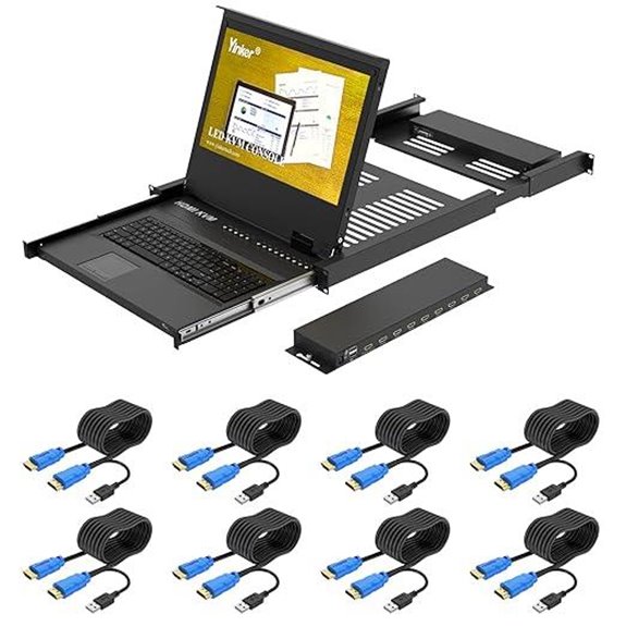 Rack Mount KVM with 17.3 LCD and 8 Ports