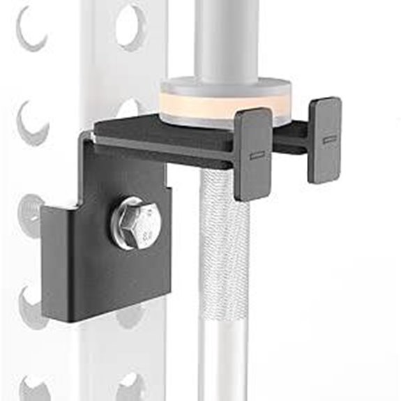 Rack-Mounted Olympic Barbell Holder for Power Racks