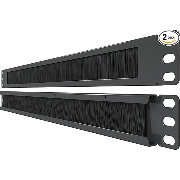 1U Rackmount Brush Panel (2 Pack) for Server Cabinets