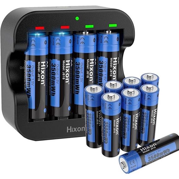 Hixon 1.5V AA Rechargeable Lithium Batteries (12-Pack)