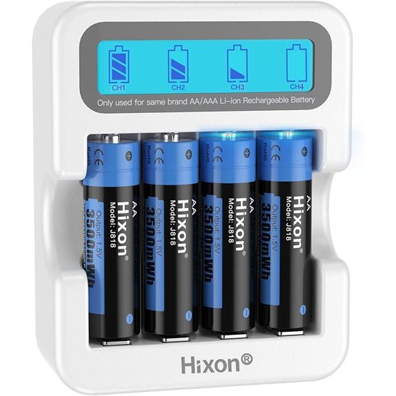 Hixon AA Rechargeable Batteries & LCD Charger