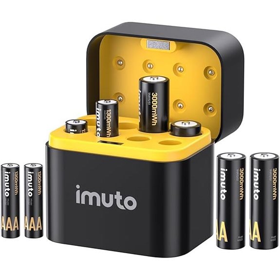 imuto Rechargeable AAA & AA Lithium Batteries with Charger