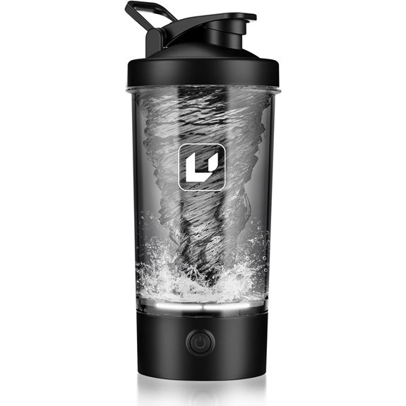 USB C Rechargeable Protein Shaker Bottle (Black)