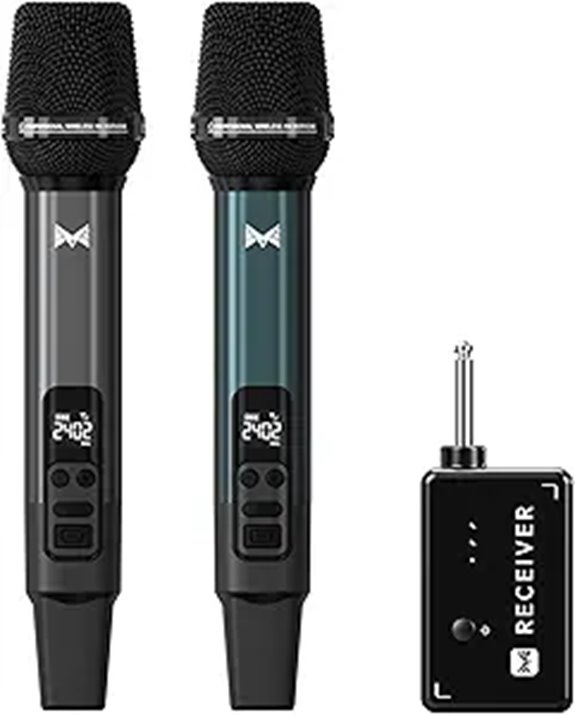 Wireless Microphone with Rechargeable Receiver and 40H Range