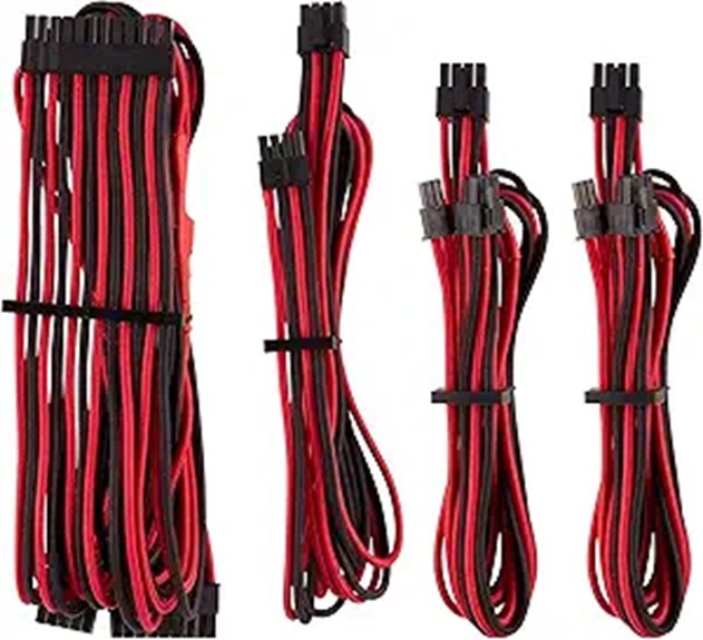 Corsair Sleeved PSU Cables Starter Kit – Red/Black