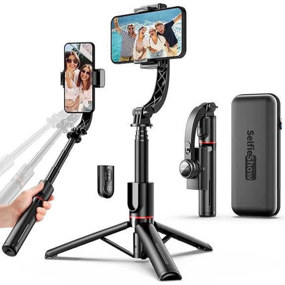 Smartphone Gimbal with Remote & Extendable Tripod