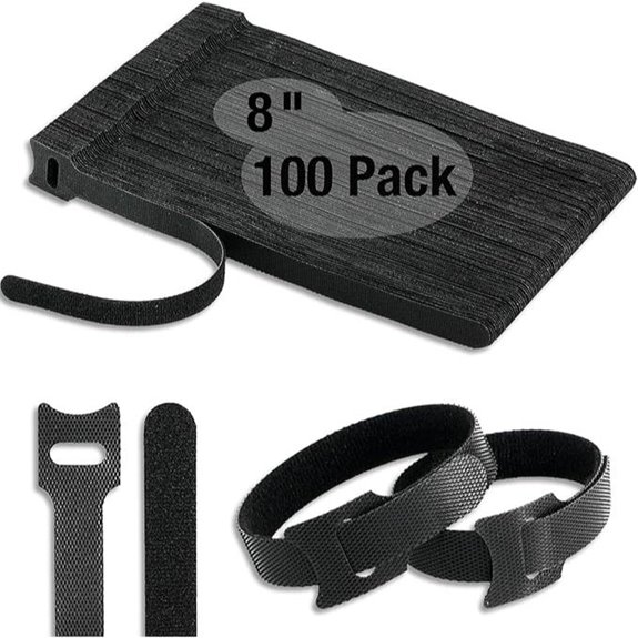 100 PCS 8-Inch Reusable Cable Ties and Organizer