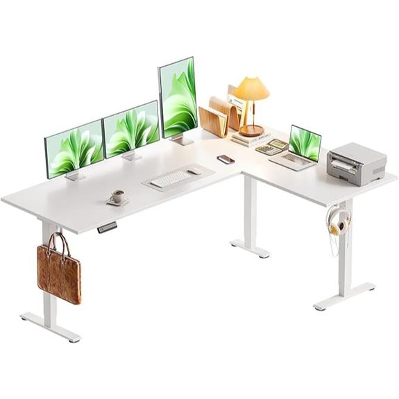 Casaottima 63-Inch Reversible Electric L-Shaped Desk