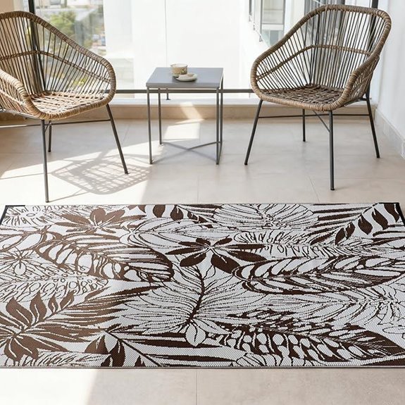 Reversible Waterproof Outdoor Rug for Patio and Beach