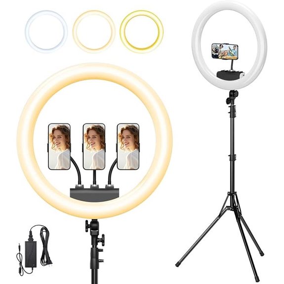 19 Ring Light with Stand for Live Streaming and Makeup