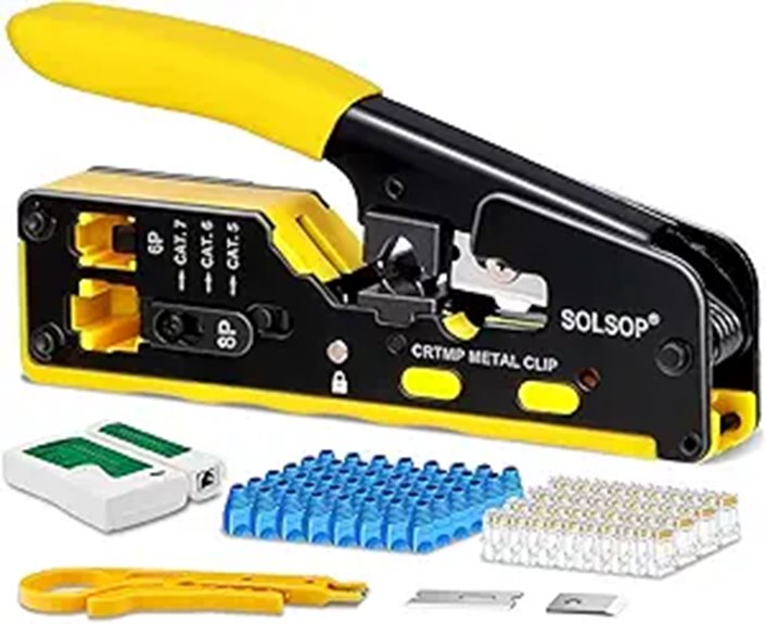 Solsop RJ45 Crimp Tool Kit with Connectors (50-Pack)
