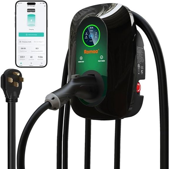 Romaa Level 2 EV Charger 40A WiFi 25ft