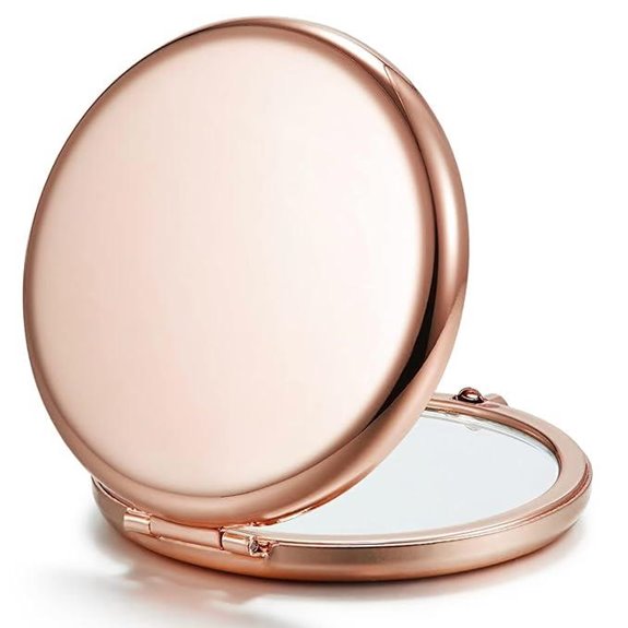 Double-Sided Compact Pocket Mirror Rose Gold