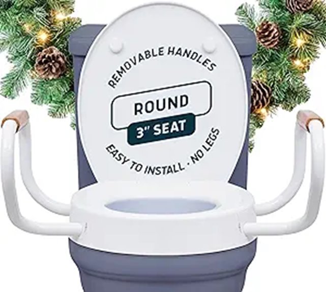 Lunderg Raised Toilet Seat with Handles (Round)