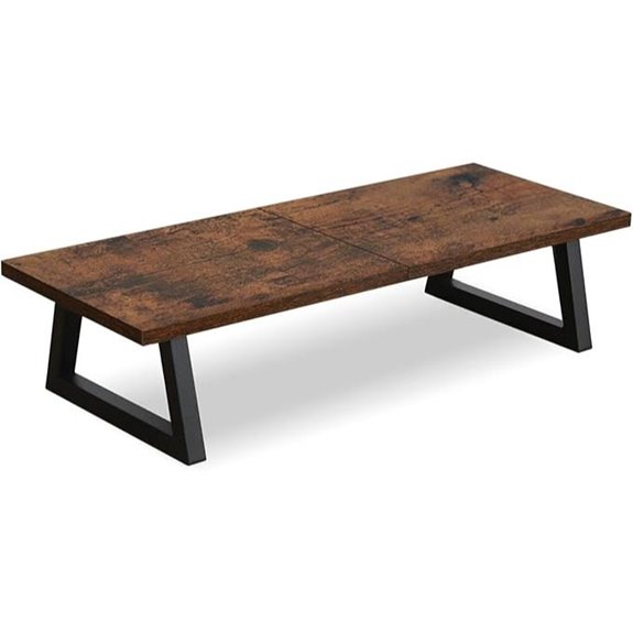 TEAMIX 24-Inch Rustic Wood & Steel Monitor Stand